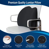 Almohada Ergonómica de Soporte Lumbar, Cojín de Espuma Viscoelástica para Alivio del Dolor, para Silla de Oficina, Silla de Escritorio, Silla de Juego, Correa Ajustable, Diseño de Mariposa