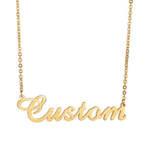 Personalised Collier Stainless Steel Jewelry Gold Custom <b>Name</b> <b>Plates</b> Kolye Pendant <b>Name</b> DIY Necklace - Product Image 1