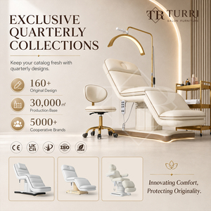Poltrona Elettrica per Estetista con Design Brevettato <span class=keywords><strong>Turri</strong></span>, Lettino Cosmetico con Controllo a Pedale Bidirezionale - Product Image 1