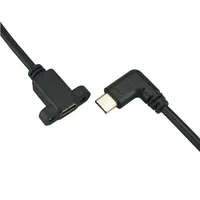 Câble à vis de montage sur panneau USB 3.1 type C mâle à femelle à angle droit à 90 degrés