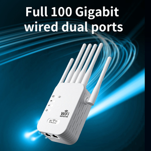 Repetidor <span class=keywords><strong>WiFi</strong></span> de 300M de Doble Banda con 6 Antenas, Extensor <span class=keywords><strong>WiFi</strong></span> de <span class=keywords><strong>Cobertura</strong></span> Total, Plug and Play, <span class=keywords><strong>Amplificador</strong></span> Universal con Potenciación de un Clic - Product Image 4