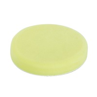 Tampons de polissage en mousse éponge autocollants ronds à biseau plat, blancs et jaunes, de 2 à 8 pouces, pour le detailing automobile