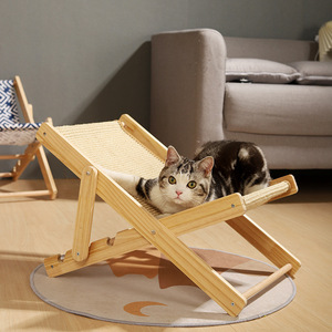 Sillón ajustable de roble para gatos, rascador vertical con bola, accesorios duraderos para el autoentretenimiento y la relajación de gatos. - Product Image 3