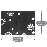 Napperon en feutre durable gris foncé et clair de rectangle de décoration de table de salle à manger de Noël de Offre Spéciale avec le motif évidé fait sur commande d'étoile