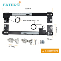 Kit de quincaillerie coulissante Fatersi moderne robuste à extension complète avec roulement à billes pour porte escamotable dissimulée de meuble de cuisine