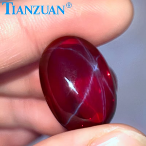 Đá Quý Corundum Tổng Hợp Hình Bầu Dục <span class=keywords><strong>Ruby</strong></span> Đá Quý Cắt Đáy Phẳng 18X25Mm - Product Image 4