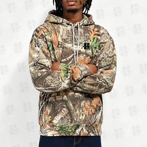 Wholesale Camouflage Print Hooded Sweatshirt Custom 100% Polyester Sublimation Printed Lightweight Men's Casual Camo Hoodie - Product Image 2