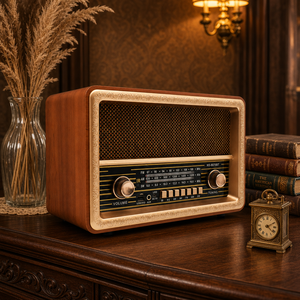 <span class=keywords><strong>Radio</strong></span> Portátil OEM CE de Fábrica, Diseño Retro en Caja de Madera, FM AM SW 3 Bandas, BT, USB, TF, AUX, Control Remoto, Recargable, Molde Privado, Venta al Por Mayor - Product Image 4