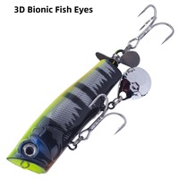Leurre de surface SNEDA 9cm/23.5g Popper Topwater, leurre de surface Chugger avec cuillère pour la pêche au black-bass, au brochet et en eau salée