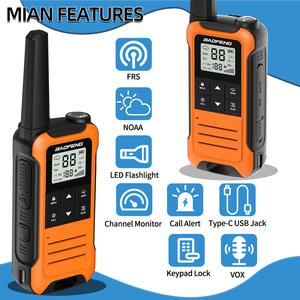 2 Piezas Baofeng F22 Mini Walkie Talkie PMR/FRS de Largo Alcance, Recargable, Portátil, Radio Bidireccional para Niños, Cargador Tipo-C para <span class=keywords><strong>Viajes</strong></span> de Camping - Product Image 2