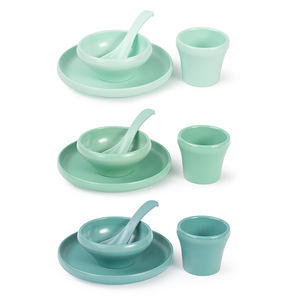 Nordic Melamine Tableware Set Small Bowl Plate <b>Spoon</b> For Hotel Restaurant Daily Use Solid Color Round Design - Product Image 5