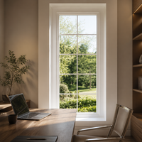 Fenêtre à grille en verre encadrée d'aluminium, fenêtres pour maisons, isolation thermique et acoustique, pour villas et résidences auto-construites