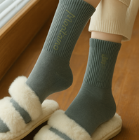 Chaussettes en coton décontractées vintage nordiques pour homme, vente en gros, écologiques, antibactériennes, tricotées