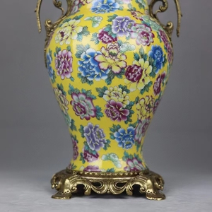 Vente en gros de vases en porcelaine rose haut de gamme Jingdezhen vases et ornements en céramique incrustés de <span class=keywords><strong>cuivre</strong></span> au four officiel personnalisé - Product Image 3