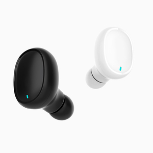 HSUEL TWS Headset Bluetooth nirkabel, Headset Binaural tunggal sentuh 5.0 olahraga nirkabel tipe In-Ear dengan casing pengisi daya tahan air dengan tampilan LED