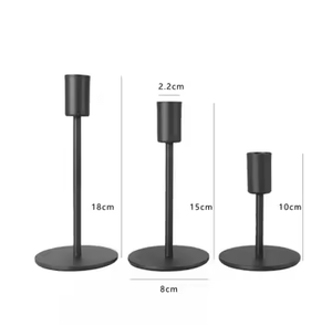 3 ou 6 bougeoirs courts noirs pour Halloween Bougeoirs coniques en fer pour bougies chandeliers - Product Image 2