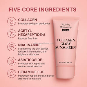 Protector Solar con Colágeno y Péptidos, Niacinamida y Ceramidas, <span class=keywords><strong>SPF</strong></span> <span class=keywords><strong>50</strong></span>, Antienvejecimiento, Iluminador Facial, Protección Diaria - Product Image 3