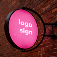 Boîte lumineuse publicitaire ronde extérieure personnalisée en usine, rotative et illuminée, en acrylique avec impression UV pour bars à café et bière