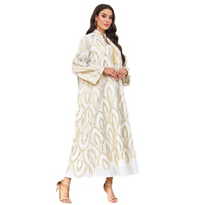 Nuovo Abito Lungo da Donna Mediorientale, Veste Araba alla Moda con Dettagli in Perle, Gonna Lunga - Product Image 5