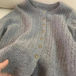 Biểu Tượng Tùy Chỉnh OEM & Odm Phụ Nữ Áo Len Dài Tay Áo Dệt Kim Mềm Dệt Kim Phụ Nữ Quần Áo Cáp Dệt Kim Cardigan Áo Len Cho Cô Gái - Product Image 2