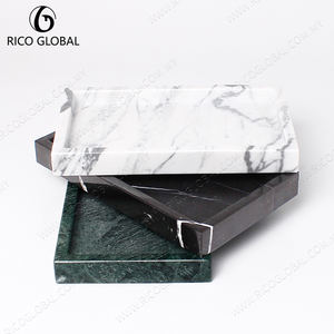 Bandejas decorativas de baño de mármol de estilo nórdico 2025 accesorios de piedra marrón y jaboneras - Product Image 4