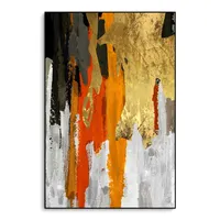Large Abstract Gold Foil Oil Painting on Canvas