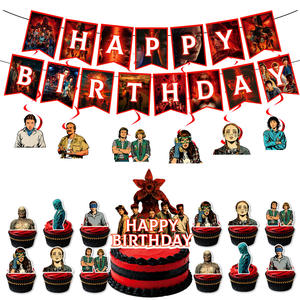 NUEVO Juego de Vajilla para Fiesta de Cumpleaños con Temática de Stranger Things, Suministros, Pancarta, Platos Desechables, Servilletas, Decoración, Vajilla para Fiesta - Product Image 2