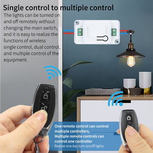 Kit de Interruptor de Controle Remoto Sem Fio Chuyun RF433 2025, Alcance de 100m, 10A 1000W para Luz/Bomba/Portão, 1 Controle Remoto - Product Image 2