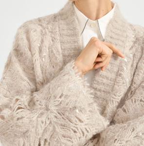 Cárdigan Bordado Estilo Dinero Antiguo Personalizado, Gran Venta 2026 |   Abrigo de Punto Cálido de Invierno, Mezcla de <span class=keywords><strong>Lana</strong></span> de Mohair - Product Image 3