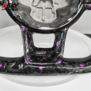 Nuevo volante <span class=keywords><strong>de</strong></span> cuero <span class=keywords><strong>de</strong></span> carbono forjado, ajuste personalizado para Volkswagen R-Series Passat Golf Jetta Tiguan Polo <span class=keywords><strong>Bora</strong></span> Arteon - Product Image 5