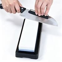 Práctica piedra de afilar de doble cara para el hogar, para afilar cuchillos de acero inoxidable y utensilios de cocina de acero al carbono.