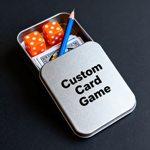 Diseño personalizado impresión perfecta viaje juego <span class=keywords><strong>de</strong></span> <span class=keywords><strong>cartas</strong></span> pequeño juego <span class=keywords><strong>de</strong></span> <span class=keywords><strong>rol</strong></span> con caja <span class=keywords><strong>de</strong></span> lata y lápiz - Product Image 1