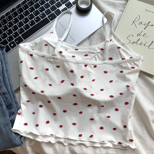 Brandy's BM เสื้อกั๊กสำหรับผู้หญิงแบบมีสายรัดหน้าอกลายดอกไม้สตรอเบอร์รี่ลายดอกไม้ดีไซน์ใหม่เสื้อชั้นใน<span class=keywords><strong>แฟ</strong></span>ชั่นน่ารักสำหรับฤดูร้อน - Product Image 2