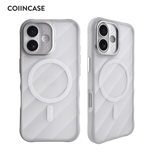 Fundas Transparentes Mate de TPU+PC Blancas con Carga Inalámbrica, Antichoque, Textura de Rayas, para iPhone 17, Protección de Lente - Product Image 1