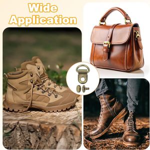 Shoelace <b>Hook</b> Boot Lace <b>Hooks</b> D Ring Eyelet Buckles With Rivets Boots Eyelet Repair Clip For Hiking Boot - Product Image 6