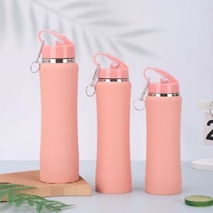 Outdoor Recreation Vacuum Insulated Flask 600ml 750ml 304 Stainless Steel Sports Water Bottle <b>Straw</b> Keyring Reusable Drink <b>Cup</b> - Product Image 5