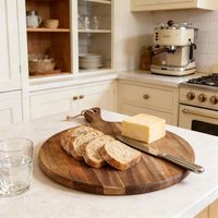 Ensemble de planches à découper en bois d'acacia de qualité supérieure, style bloc de boucher personnalisé, avec poignée, pour la présentation de steaks et de charcuteries
