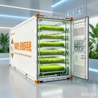 Grande Usine de Culture Intelligente Clé en Main en Conteneur, Système de Contrôle Climatique, Culture Verticale Hydroponique, Culture Commerciale de Légumes