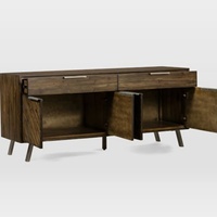 Buffet de salle à manger vintage européen en bois massif avec 4 portes et 2 tiroirs, meuble de rangement, credenza, Holz