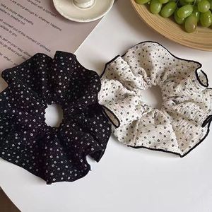 Tela Floral de gran tamaño de alto grado, diadema intestinal de gran tamaño, temperamento, Polka Star Lock Edge Hair Scrunchies - Product Image 3