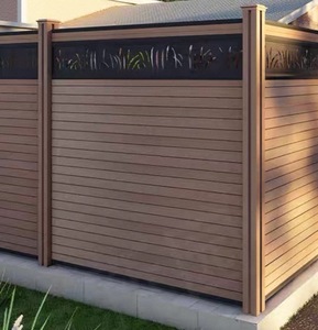6FT * 6ft Chất lượng cao ngoài trời không thấm nước chống cháy sự riêng tư hàng rào PVC Bảng điều chỉnh Set WPC Gỗ nhựa composite lưới mắt cáo cửa - Product Image 5