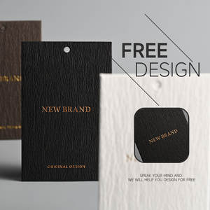 Etiqueta colgante personalizable de tamaño completo, etiqueta de marca de cartón de gama alta con textura en relieve, logotipo personalizado, cuerda de amarre adjunta - Product Image 5