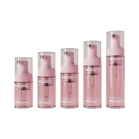Flacon pompe en plastique PET vide de luxe personnalisé de 40 ml, 50 ml, 60 ml, 80 ml pour savon liquide, nettoyant visage, mousse, emballage de produits nettoyants