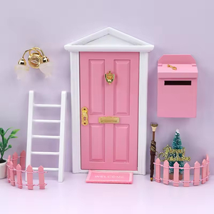 Accessoires pour maison de poupée, ensemble de portail de jardin féerique, mini-portail en bois pour elfes, porte de conte de <span class=keywords><strong>fées</strong></span> pour nains, mini-jouet éducatif - Product Image 4