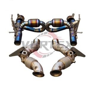 Échappement Catback VORTEX Titanium Rainbow Burnt Valvetronic pour Ferrari F8 Tributo 2019-2025, fixation directe, épaisseur 1,2 mm, garantie 24 mois - Product Image 3