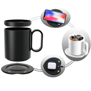 Autoriscaldamento tazza da caffè in ceramica scaldabagno ricarica Wireless USB 5V incisione controllo elettronico della temperatura cervo carino applicabile - Product Image 1