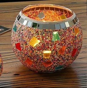 Novedad, Adornos Decorativos <span class=keywords><strong>de</strong></span> Alta Calidad para Restaurantes, Elegantes Guirnaldas Coloridas, Esferas, Portavelas <span class=keywords><strong>de</strong></span> Vidrio Mosaico - Product Image 4