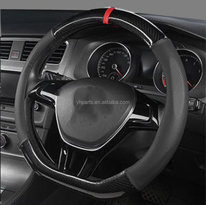 Pour BMW E38 E39 <span class=keywords><strong>E46</strong></span> X3 X5 Z3 M4 série 1/2/5/7 housse de <span class=keywords><strong>volant</strong></span> de voiture en Fiber de carbone 38cm accessoires d'intérieur Auto - Product Image 1