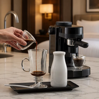 Pichet à expresso tendance en verre borosilicate à double paroi de 80 ml avec bec verseur pour barista, idéal pour le latte art et le service de café