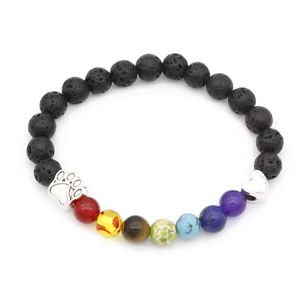 Braccialetto Vintage con 7 Chakra in Agata per Guarigione, Yoga, Meditazione, Diffusore Elastico per Uomo e Donna - Product Image 3
